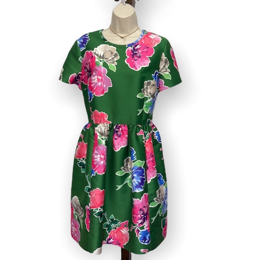 Kate Spade New York Stelli “In Full Bloom”  Green Floral Dress